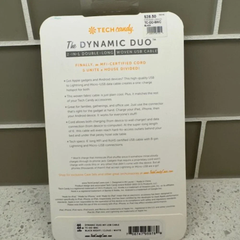 TECH Candy – The Dynamic Duo – Woven USB Cable
